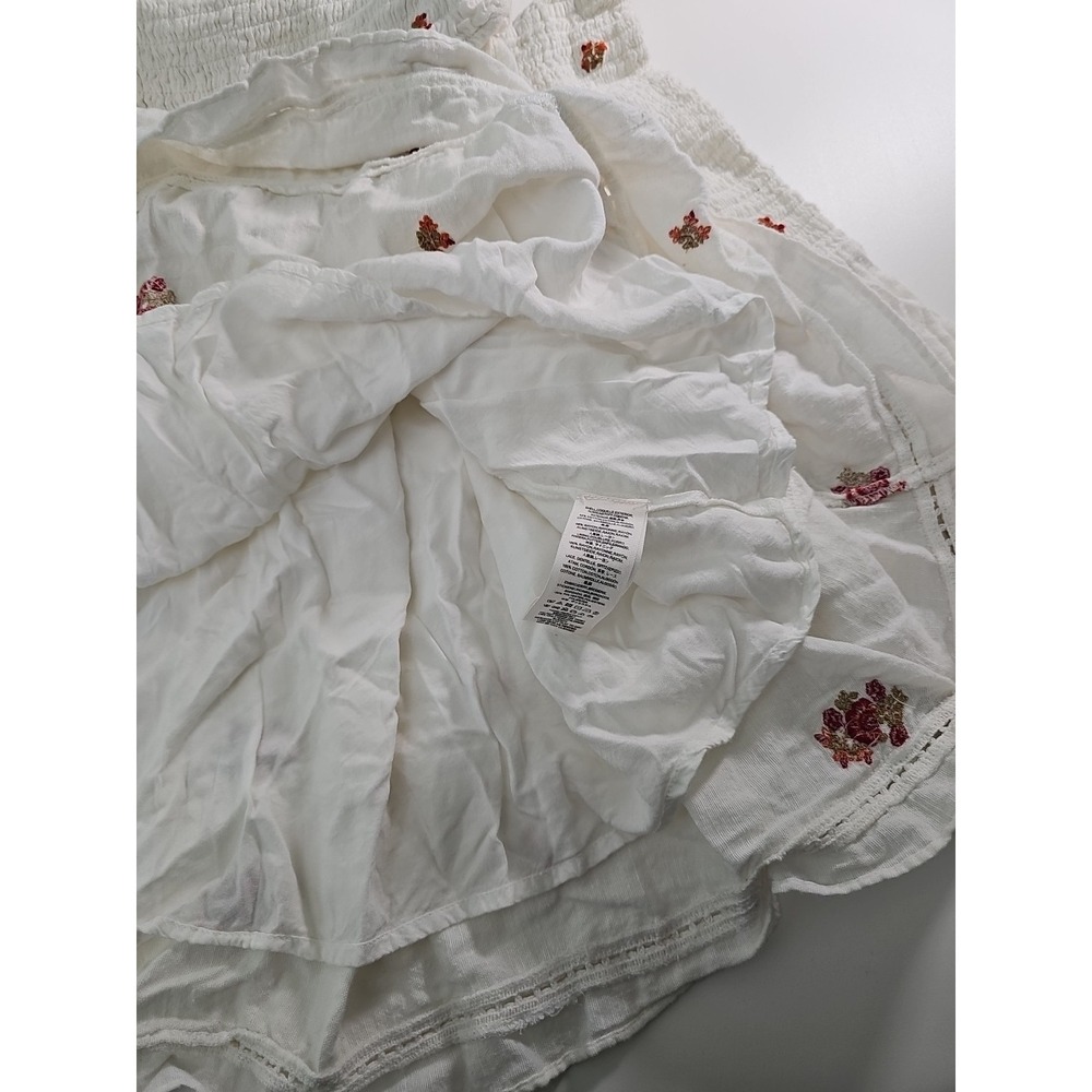 Free People‎ White Counting Daisies Off-The-Shoulder Mini Dress Size M - Picture 11 of 16